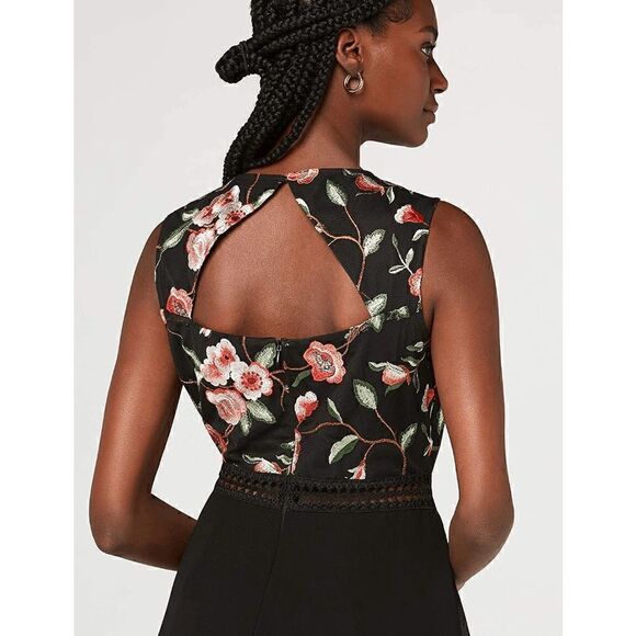 🌹Rose Embroidered Elegant Romantic Cocktail Classy Floral Dress XXL NWT - Picture 5 of 16